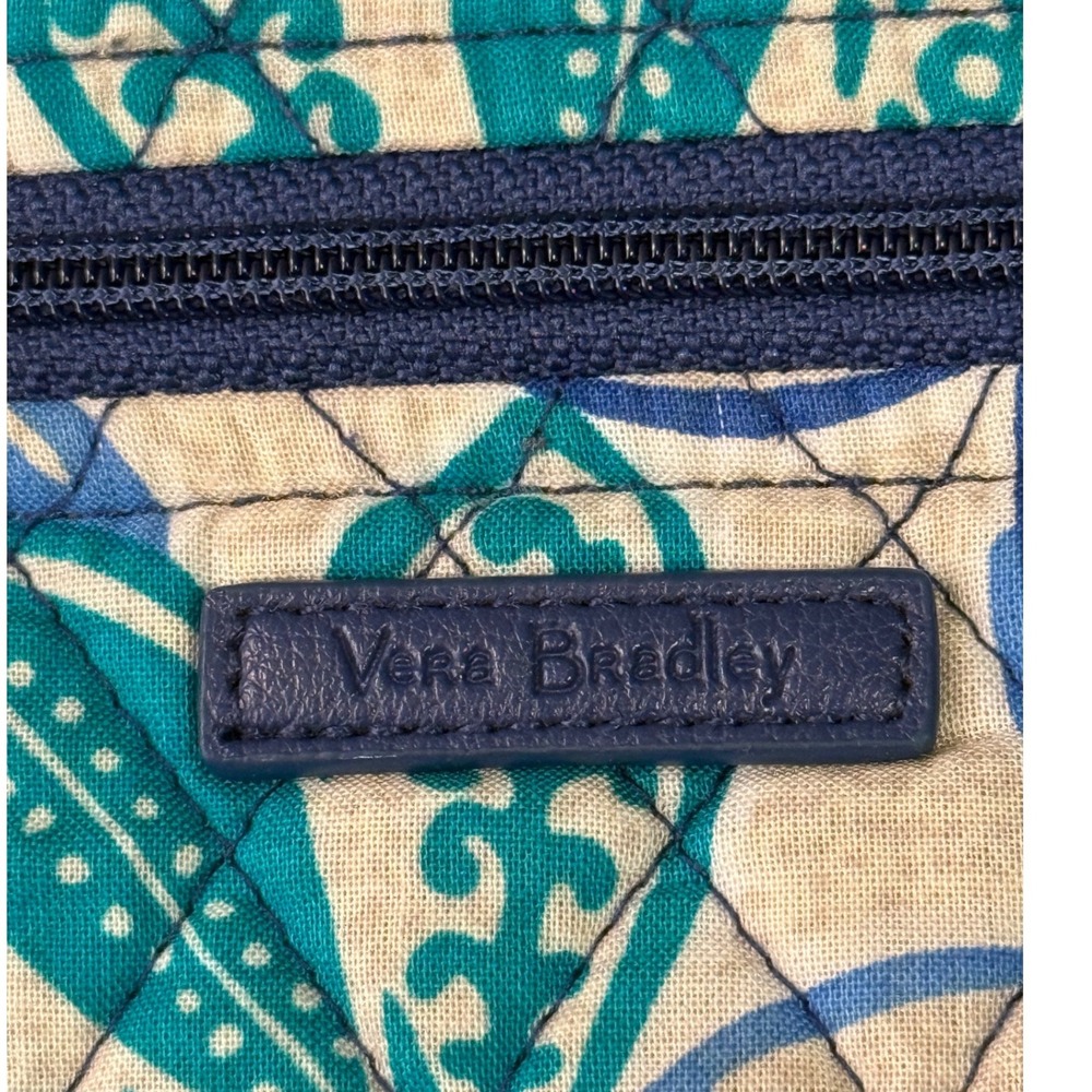 Vera Bradley Hipster Crossbody Bag Blue Teal Floral Quilted Cotton‎ Adjustable - Picture 2 of 7